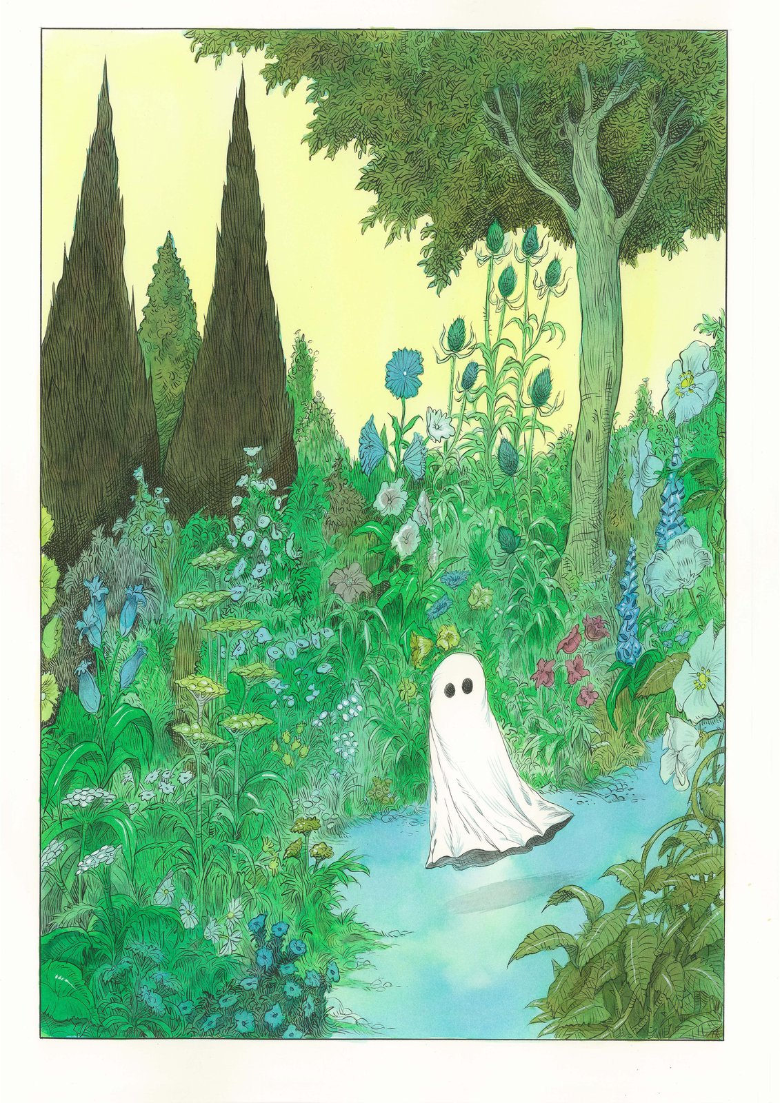 Garden Ghost Print | Cycling Fish